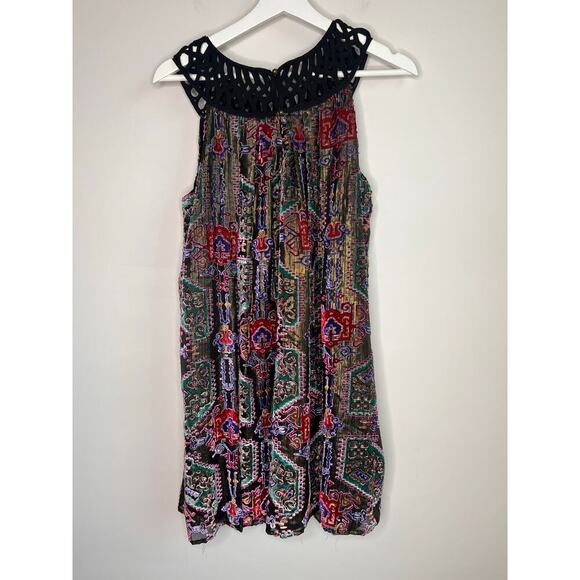 Moulinette Soeurs Linnea Burnout Velvet Metallic Mini Swing Dress Multi Women XS - Picture 8 of 10